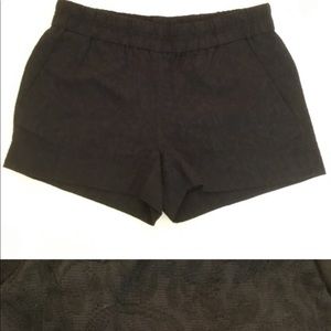 J. Crew Black Floral Pull On Shorts, Size 0